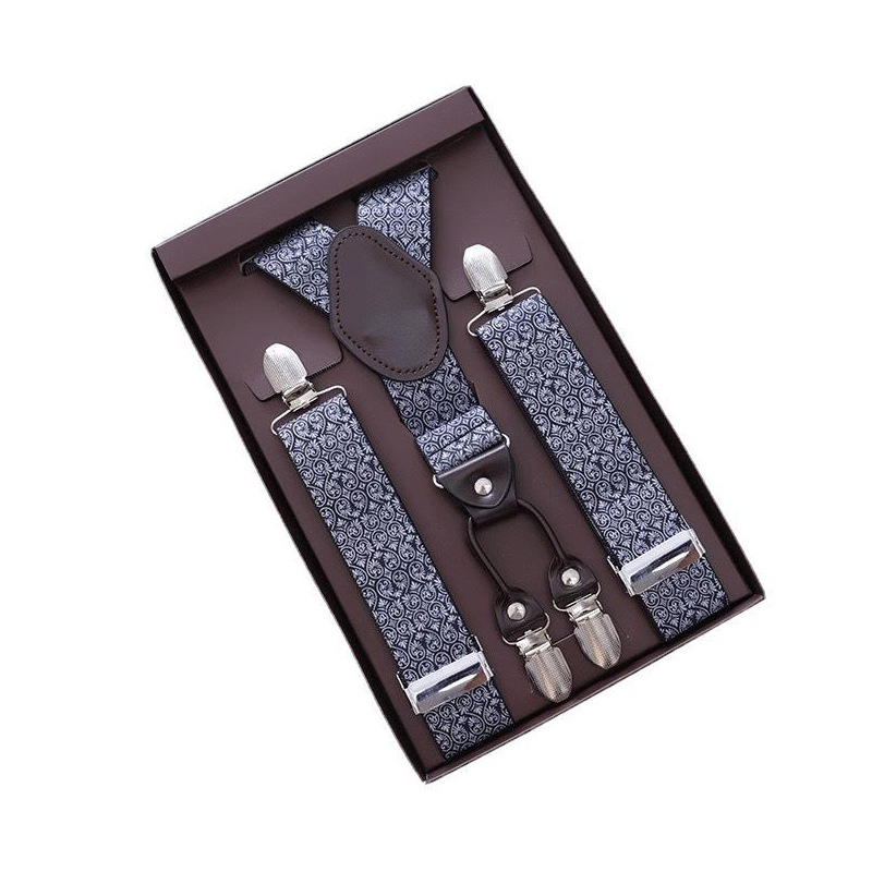 Picture of High elastic pants suspender clip men's activity suspender gift box school uniform four-clip suit pants adult suspender