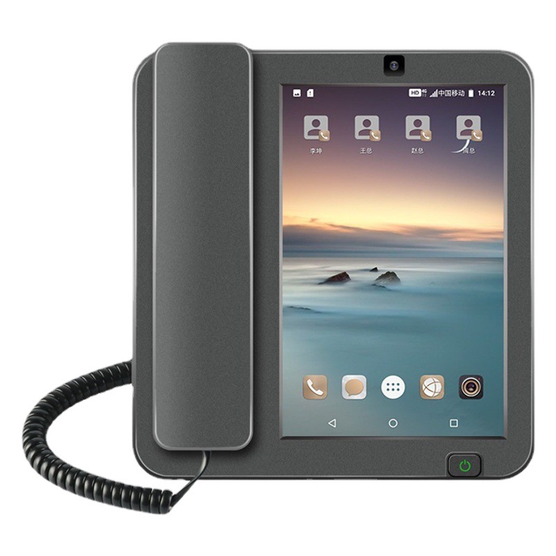 Yijiatong 1S Android Smart Video Phone Landline 4G Netcom Visual Touch Screen Recording Multi-Mode IP Phone