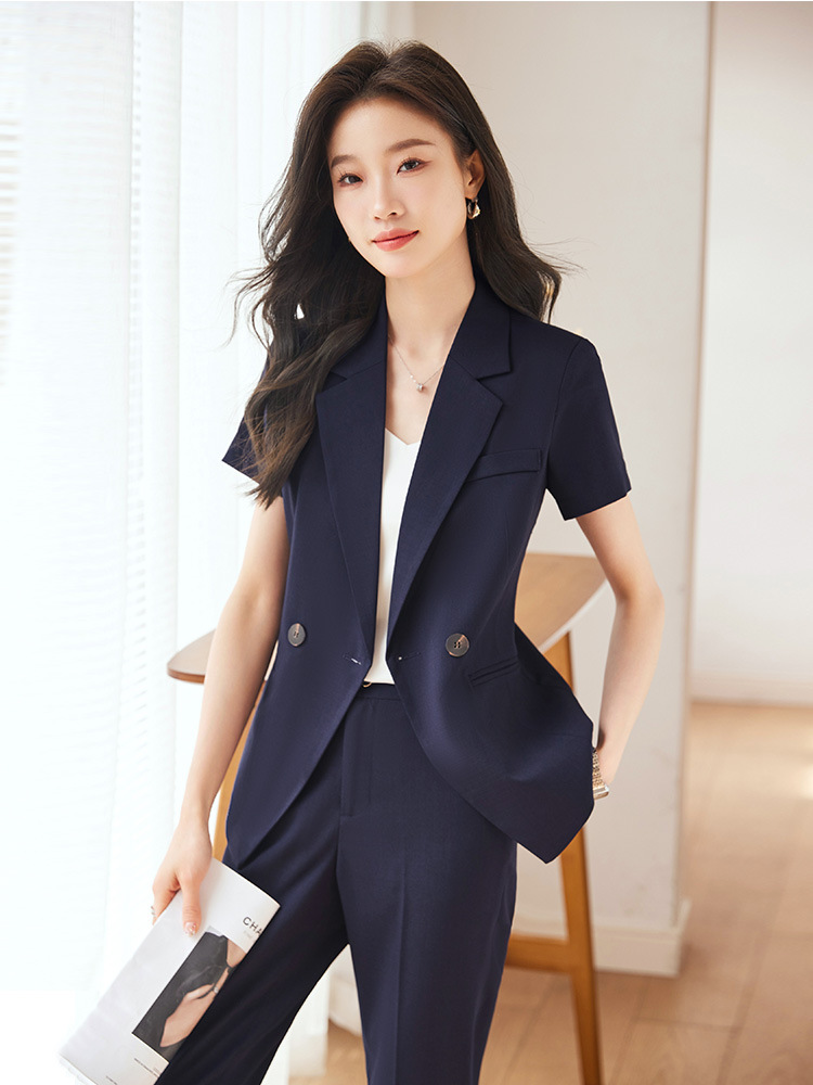 Picture of Black suit jacket women's thin short-sleeved elegant summer new business wear suit women's formal wear work suit