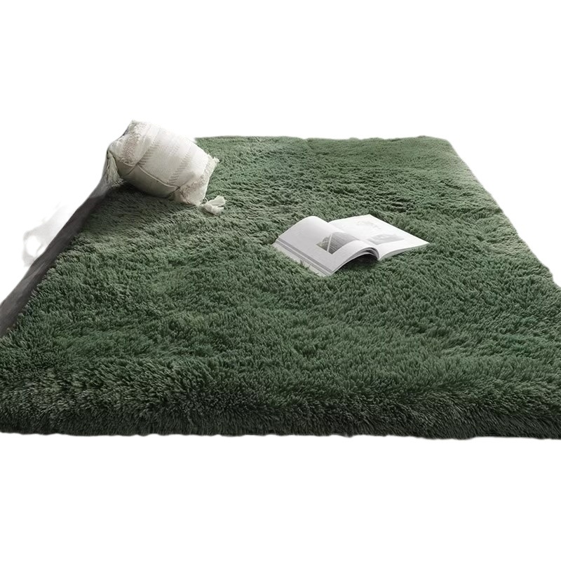 Tie-Dyed Silk Wool Plush Carpet Large Area Living Room Bedroom Bedside Blanket High-End Blanket Girl's Room Floor Mat
