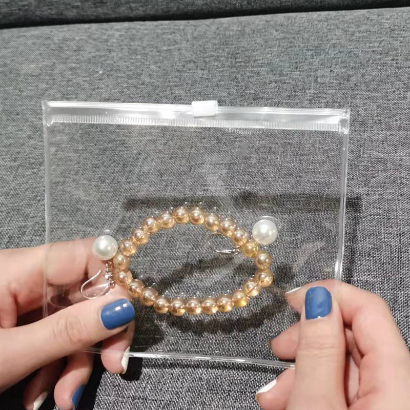 Transparent pvc zipper bag jewelry jewelry clothing ziplock bag Wenwan bracelet cosmetics storage bag packaging bag