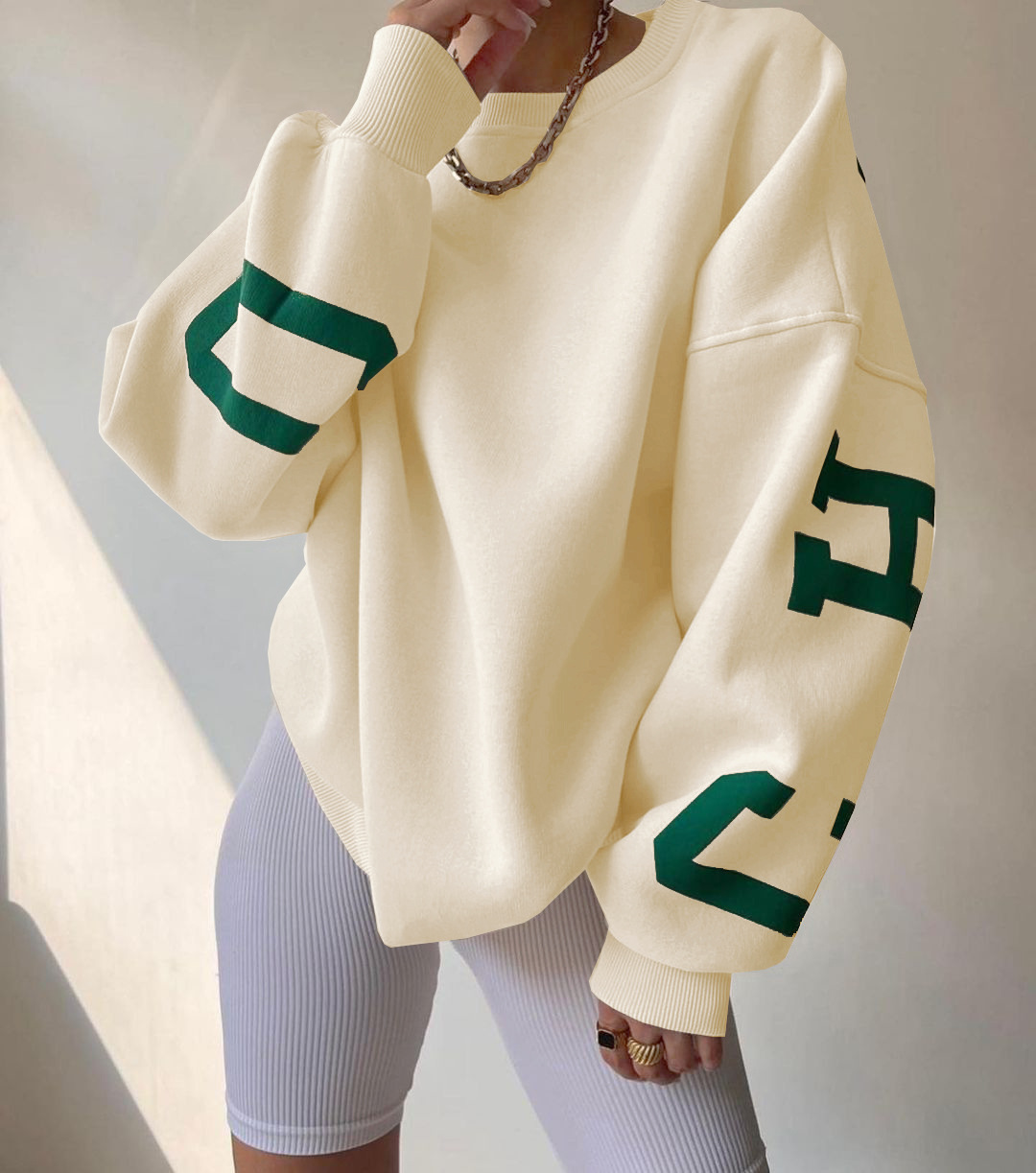 Picture of 2022 Amazon Cross-border European and American Women's Casual Fashion Printed Thickened All-match Top Long Sleeve Sweater