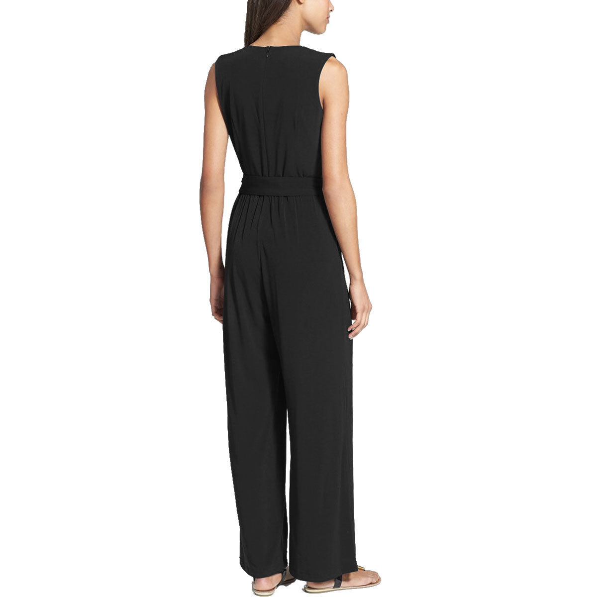 Picture of 2025 Cross-Border European and American Women's Pants Amazon Wide-Leg Jumpsuit Sleeveless V Neck Jumpsuit