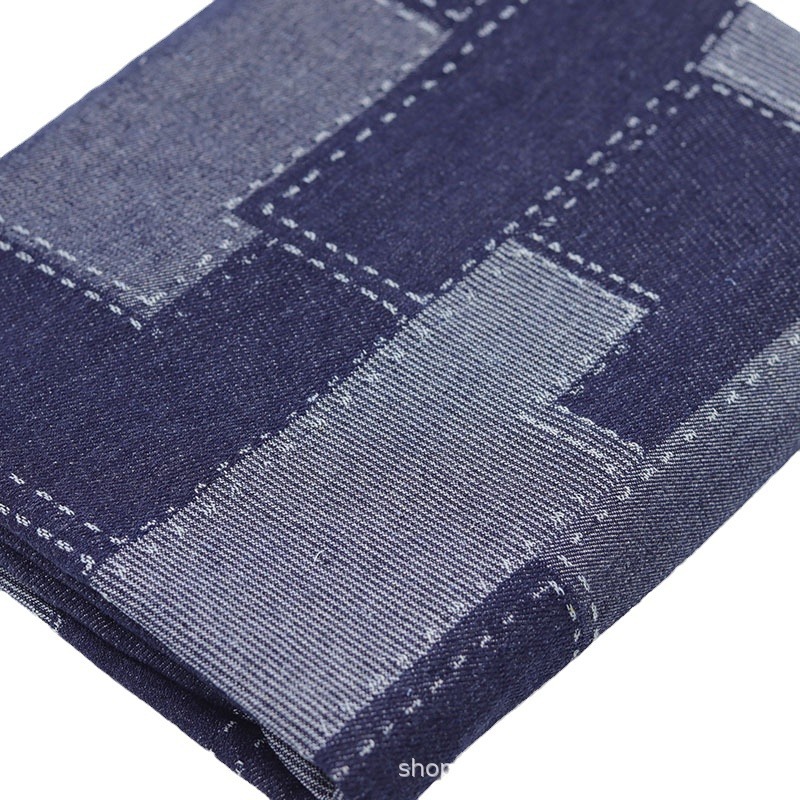 Picture of Thick Plaid Jacquard Washed Denim Fabric Clothing Fabric Jacket Jeans Fabric