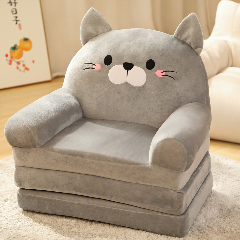 Lazy sofa chair foldable reclining bedroom tatami bay window reading small cushion children's cartoon back cushion on the ground