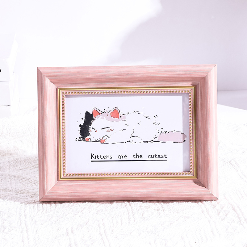 Picture of Creative American Retro Photo Frame Table 6 Inches 7 Inches 8inch 10inch Wedding Photo Frame Wall Hanging Picture Frame Empty Frame Mounting