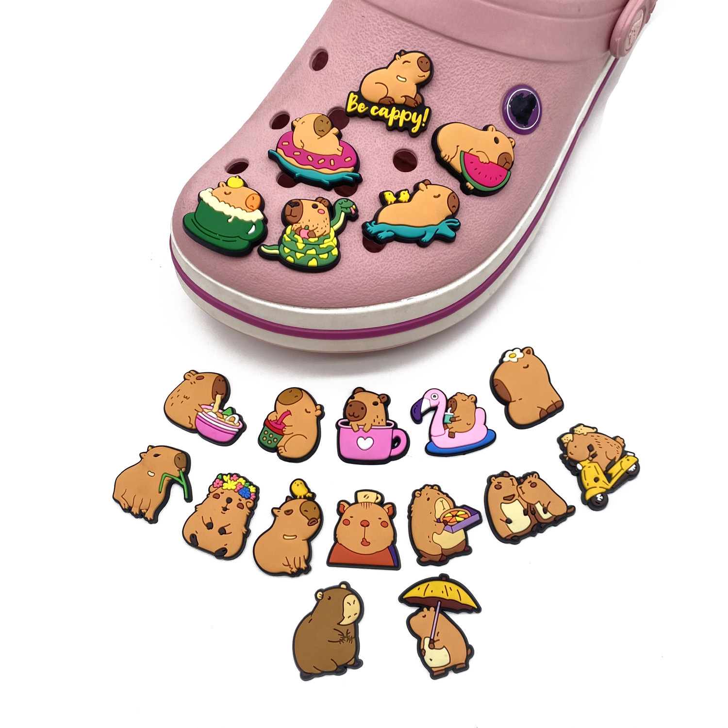 Picture of Lovable Capibala Capybara Series Hole Shoes Shoes Flower Accessories Hole Shoes Diy Accessories PVC Drop Plastic Shoe Buckle