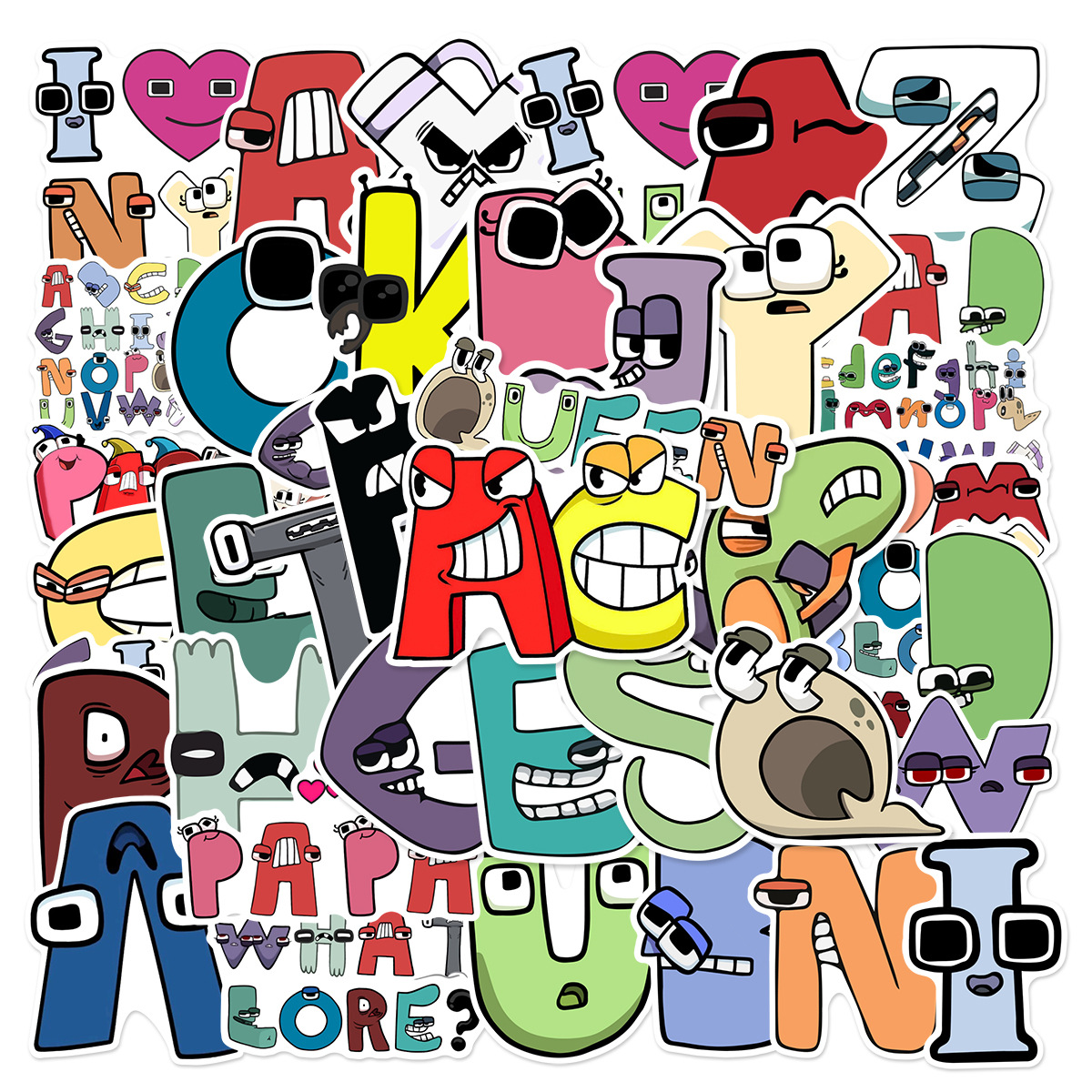 Picture of 50 sheets Alphabet Lore letter legend graffiti sticker decoration party water cup phone case waterproof sticker
