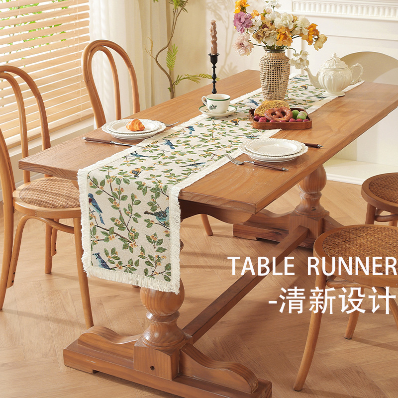 Yingchuang Home Nordic Vintage Ins Table Runner Long Dining Tablecloth Simple High-grade Thermal Insulation Placemat Cotton and Linen Tea Flagcloth