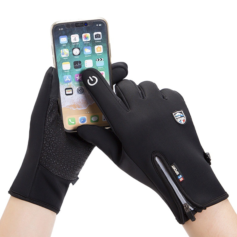 Cross-border Ski Gloves Men's Shield Waterproof Warm Winter Velvet Outdoor Shield Standard Cycling Windproof Gloves Women's