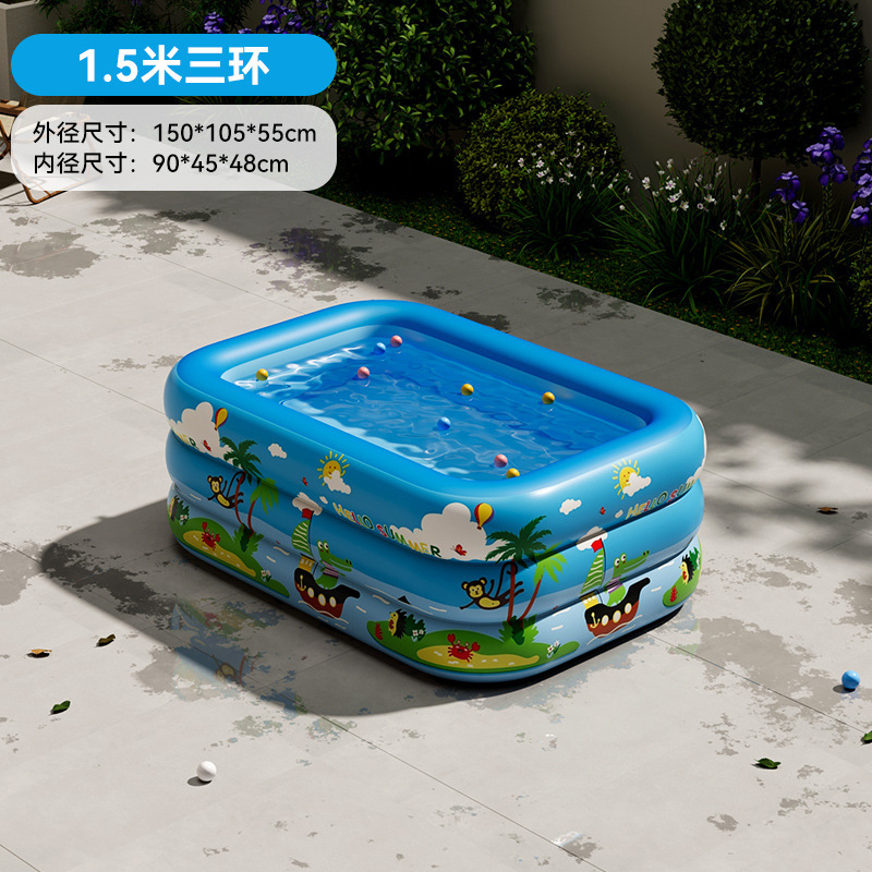 Picture of PVC Kids Inflatable Swimming Pool Home User Outside Large Family Pool Thickened Plastic Baby Baby Pool