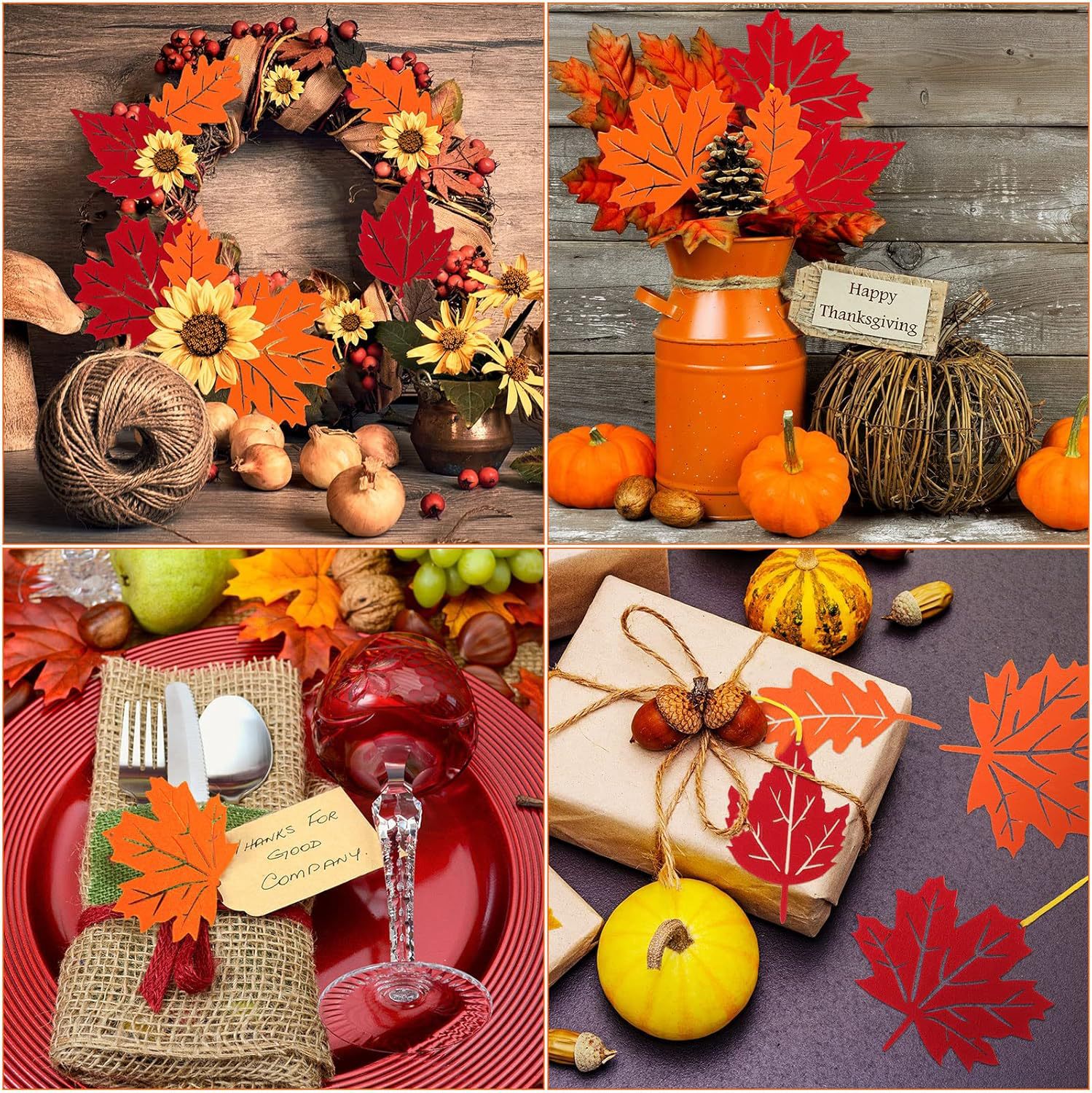 Felt Hanging Decoration Autumn Thanksgiving Three-dimensional Felt Cute Maple Leaf Non-woven Pumpkin Party Decoration Felt Pendant