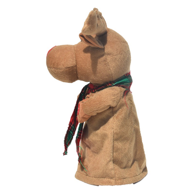 Cross-border Foreign Trade New Rotary Dancing Deer Electric Music Santa Claus Doll Decoration Christmas Gift Decoration