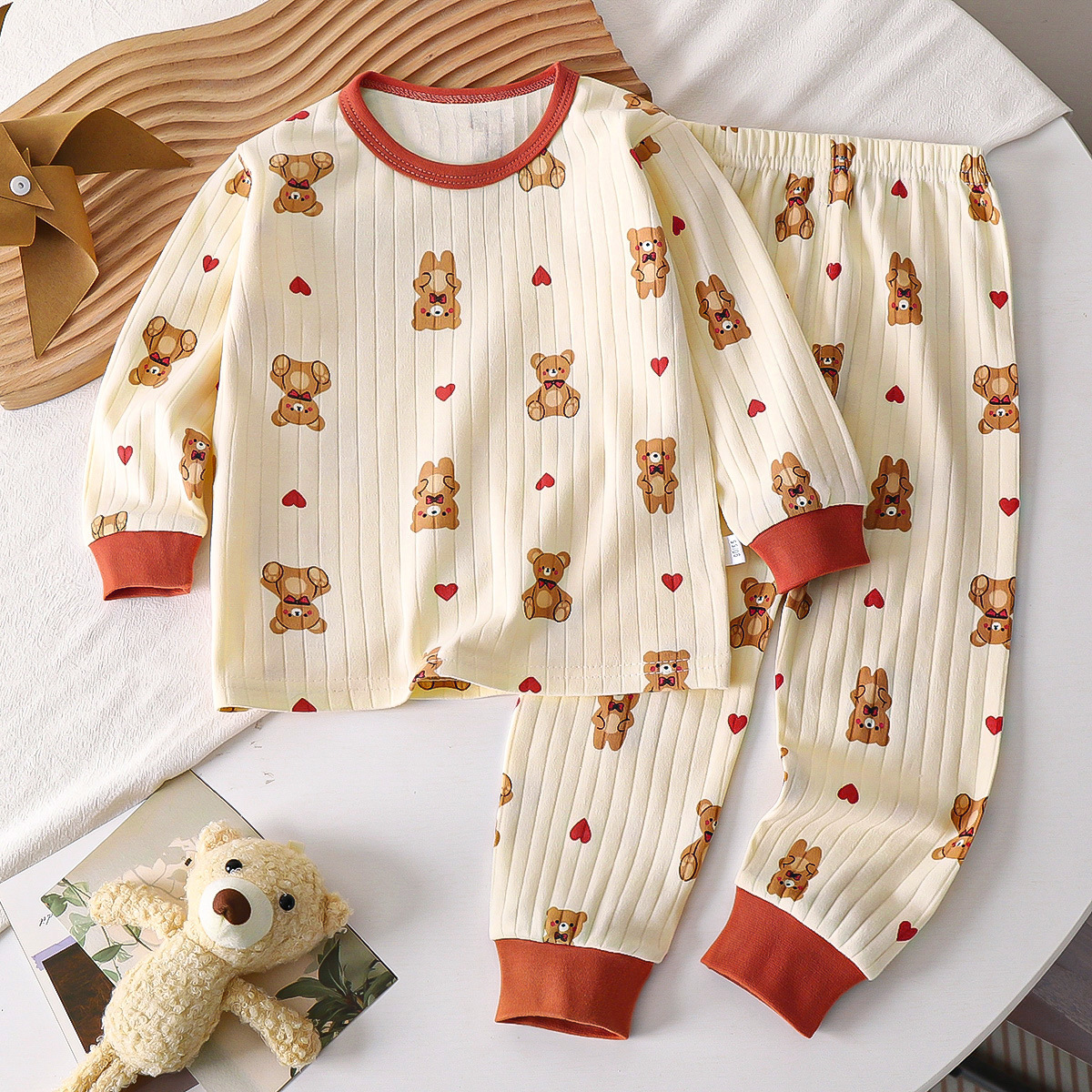 Picture of Children's Cotton Underwear Set, New Autumn Style, Baby Boys' Loungewear, Girls' Pajamas, Autumn Clothes and Pants, Children's Clothing