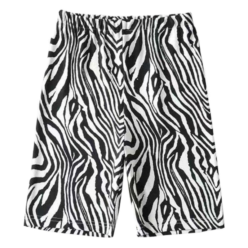 Summer New European and American Zebra Pattern Yoga Pants Riding Hip Shorts Tight Pants Five-point Pants Printed XY8-11