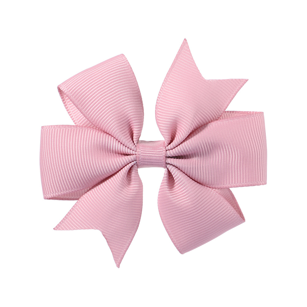 Picture of 53 Colors Amazon Hot Selling Six-Ear Pure Color Ribbed Fishtail Bow Hairpin Hair Accessories Kidsren's Headwear 564