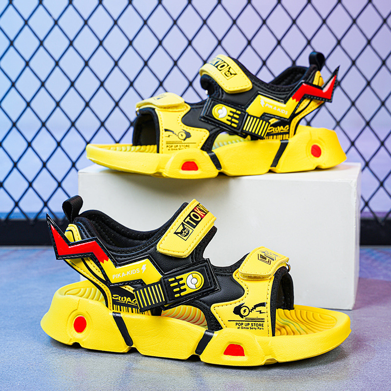 Children's Shoes Men's 2025 Summer New Cartoon Pickup Super Soft Sole Anti-Slip Boys Sports Sandals Beach Shoes