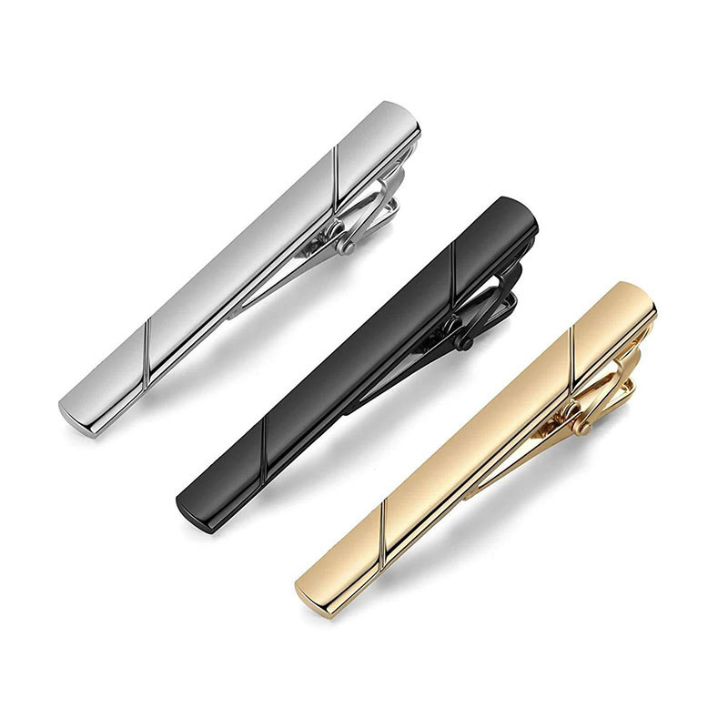 Picture of Cross-Border Temu Clothing Tie Clip, Men's Light Luxury Stainless Steel Tie Clip, Diagonal Pattern, Smooth Surface, High-End Tie Clip
