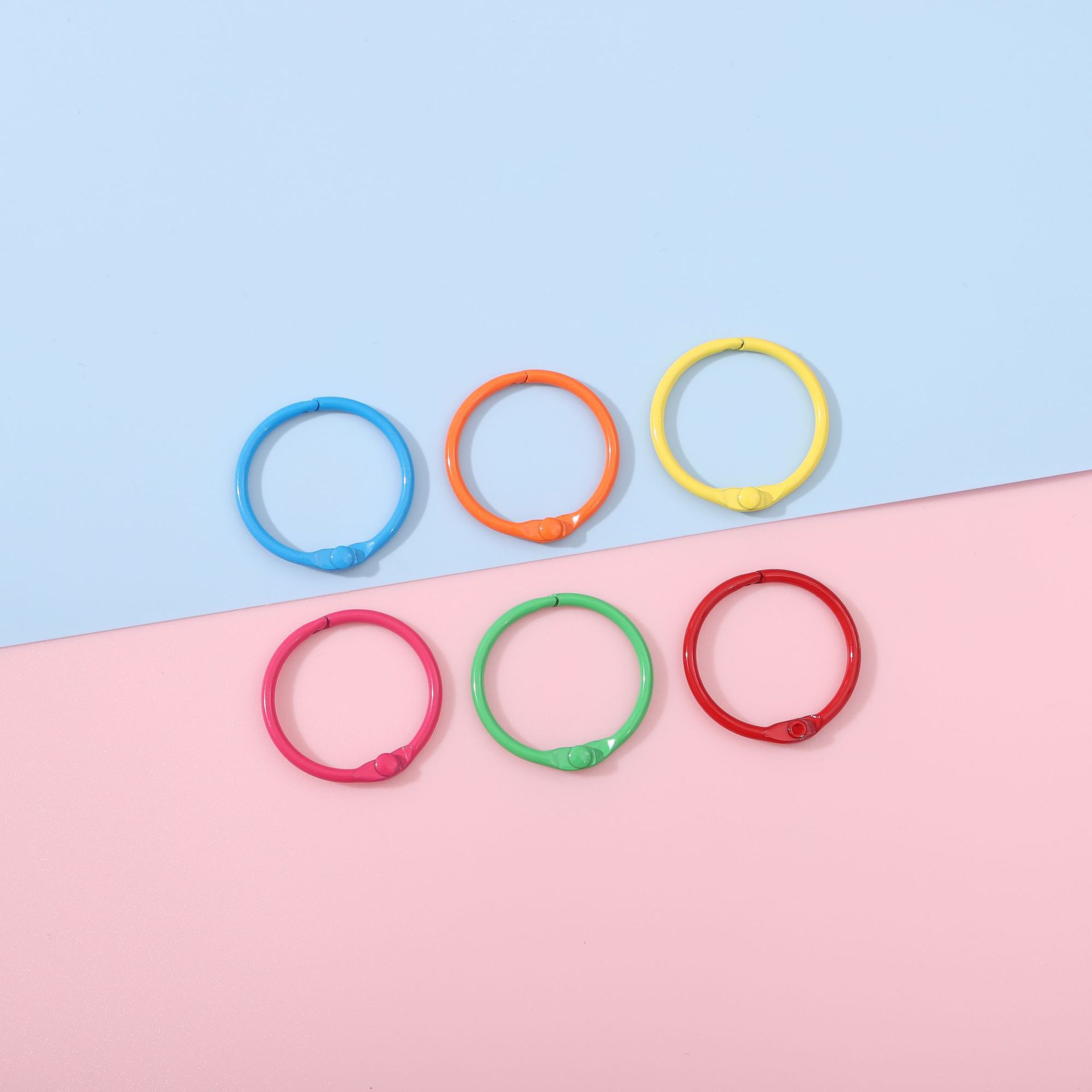 Picture of Macaron metal keychain key ring small ring color ring buckle DIY decoration accessories buckle cross-border hot sale