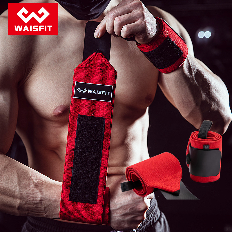 Weightlifting Sports Fitness New Cross-border American Fitness Protection Band Bandage Nylon Wrap Wrist Protection