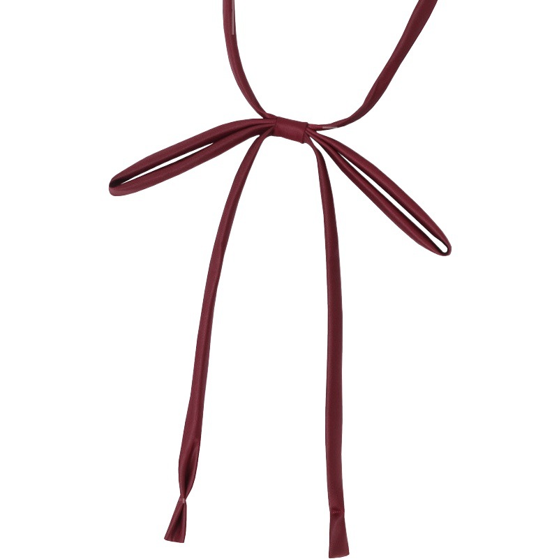 Picture of Japanese JK Bow Tie Female Lazy Tie-free wine red Student Shirt Tie Accessories Black Solid Color College Style