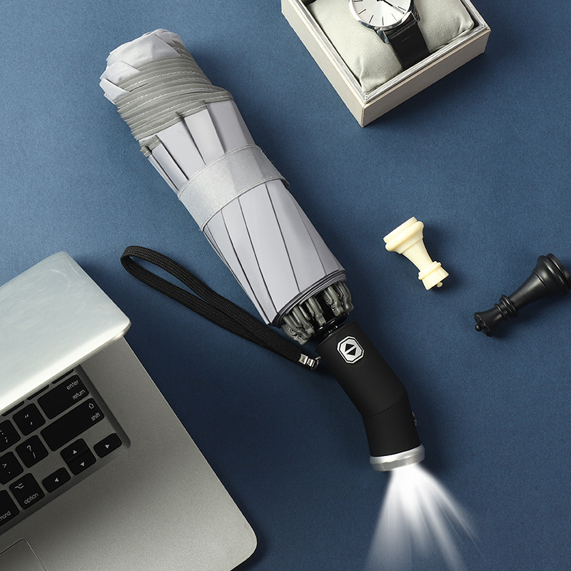 Picture of Fully Automatic Foldableing High-End Umbrella for Women, High-End, Sunny and Rainy Dual-Use Umbrella, Reverse Umbrella That Can Be Rotated with Logo