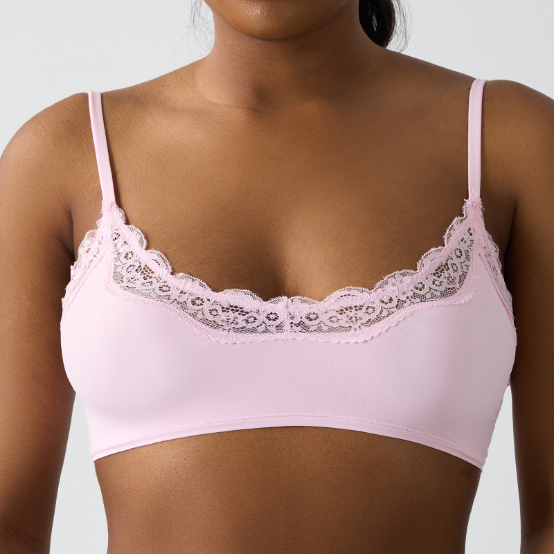 Lace Scoop Bralette U-shaped lace high elastic sexy French bra no steel ring not empty cup underwear