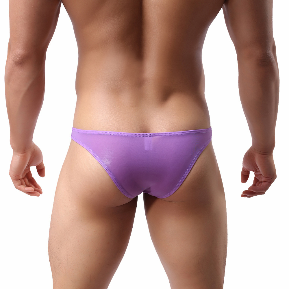 Picture of 4 yards ice silk men's breathable men's briefs ultra-thin ice silk sexy half hip sexy boys underwear B304