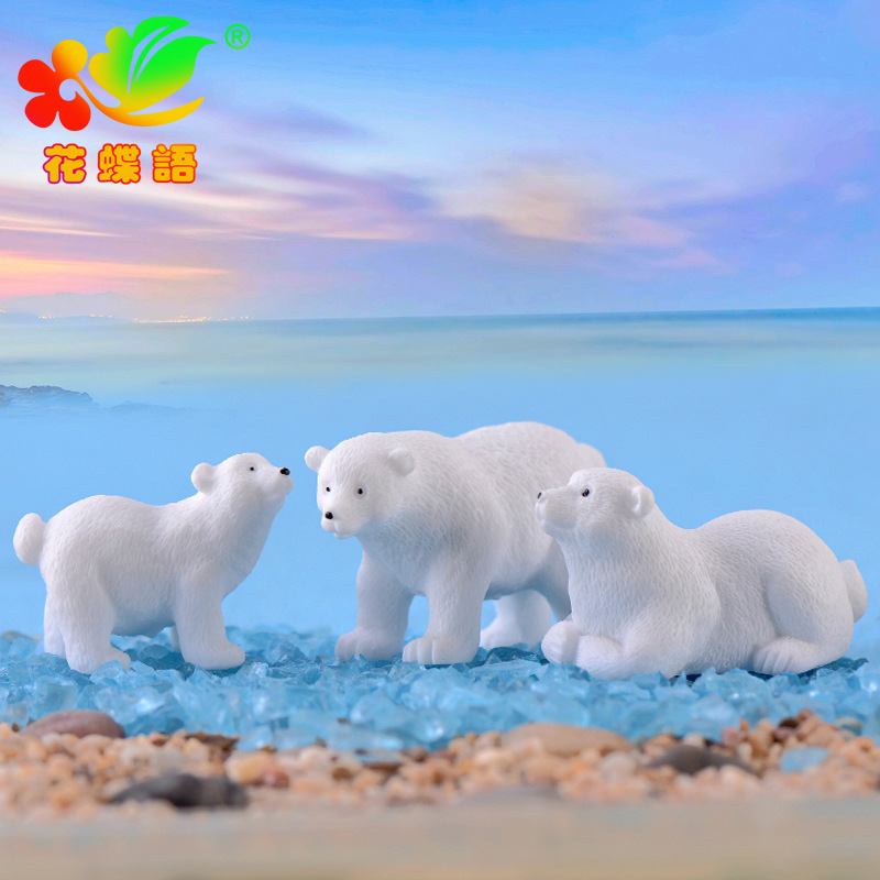 Picture of Micro Landscape Creative Cute Polar Bear DIY Decoration Gift Accessories Ecological Bottle Car Desktop Small Ornaments