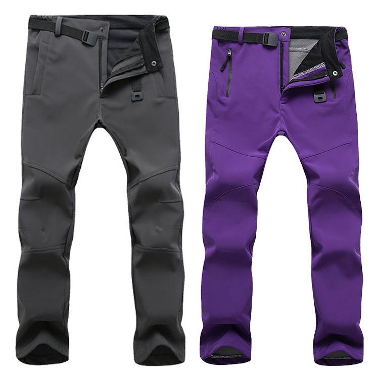 Picture of Outdoor Sports Rush Pants Men's Slim-fit Thickened Autumn and Winter Large Size Windproof Soft Shell Fleece Ski Climbing Pants Women