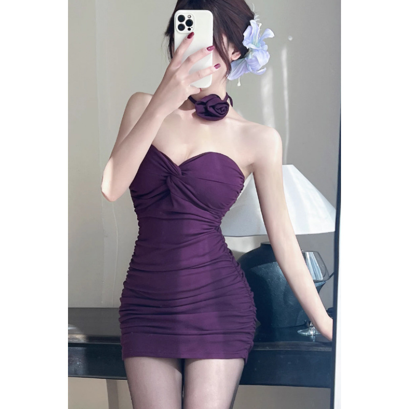 Spice Girls Sexy Strapless Tight Hip Slimming dress Skirt 2025 Spring French Temperament Women's Clothing