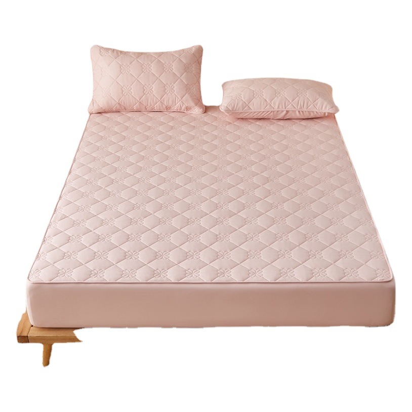 Picture of A Raw Cotton Thickeneded Quilted Fitted Sheet Raw Cotton Maternal and Infant Grade Waterproof Fitted Sheet Protective Cover All-Inclusive Simmons Mattress Cover