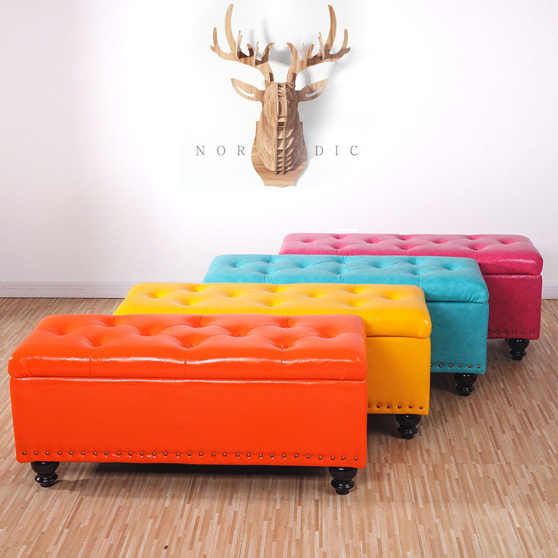 Picture of Clothing Store Sofa Stool Rest Dressing Room Bench Storage Door Shoe Changing Stool Fitting Room Shoe Changing Stool