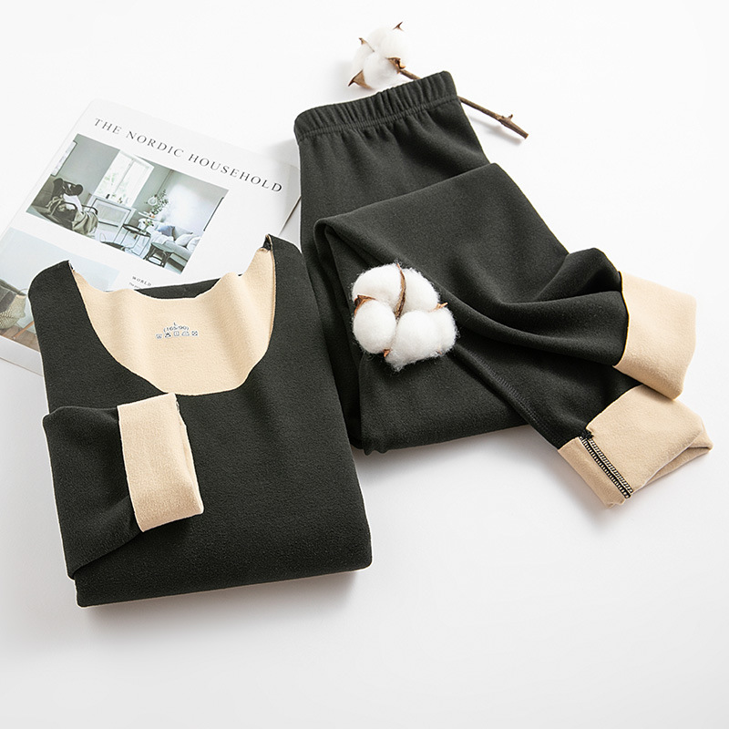 Picture of Women's seamless thermal underwear set Deab side double-sided velvet sanding men's autumn clothing pants women's warm clothing wholesale