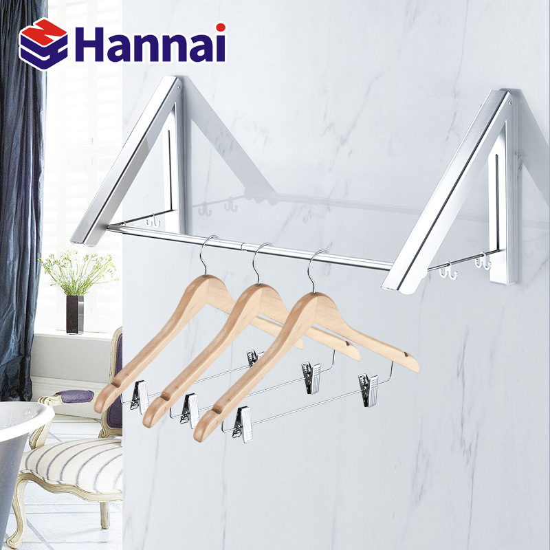 Mini invisible folding telescopic drying rack balcony indoor shrink seamless hidden wall hanging clothes drying artifact wholesale