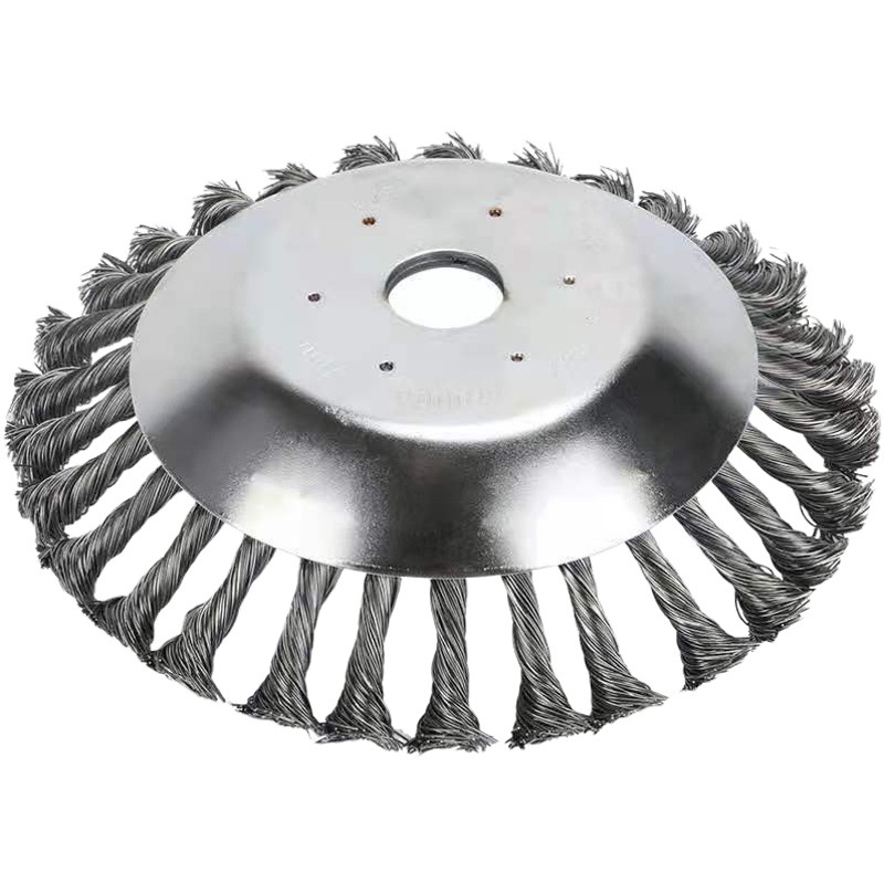 Rust removal disc lawn mower grass head 6 inch steel wire working head lawn mower twist wire head 8 inch steel wire weeding disc