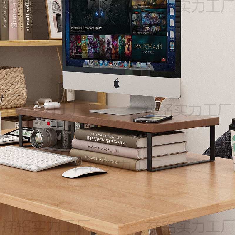 Desktop computer heightened shelf monitor raised shelf office desk storage shelf base stand cushion high treasure particle
