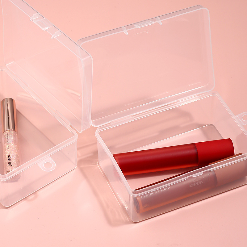 Manufacturers in stock cosmetics beauty tools air cushion puff storage box rectangular transparent PP packaging box with lid