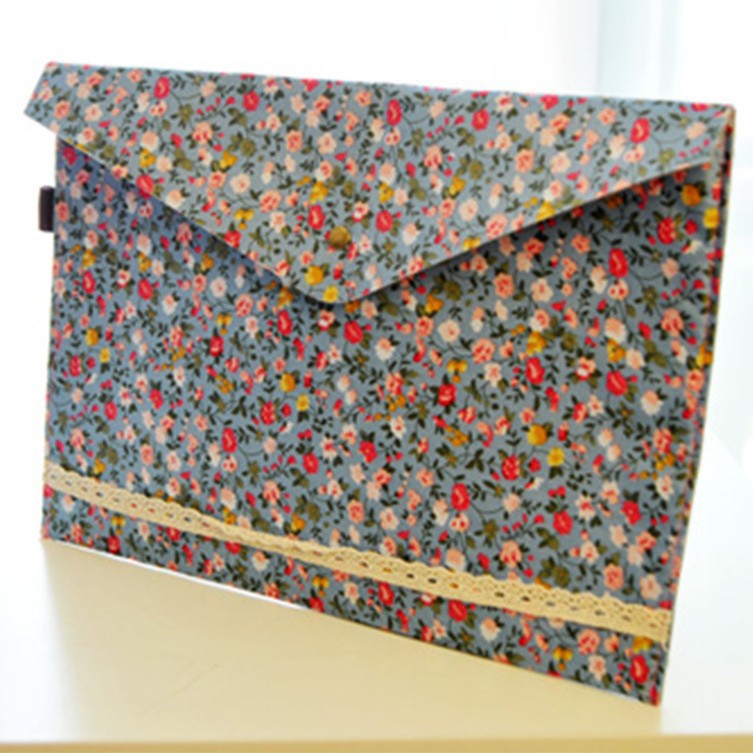 Picture of Elegant File Bag Floral A4 File Bag Felt File Bag A4 Snap Folder Elegant Pencil Bag