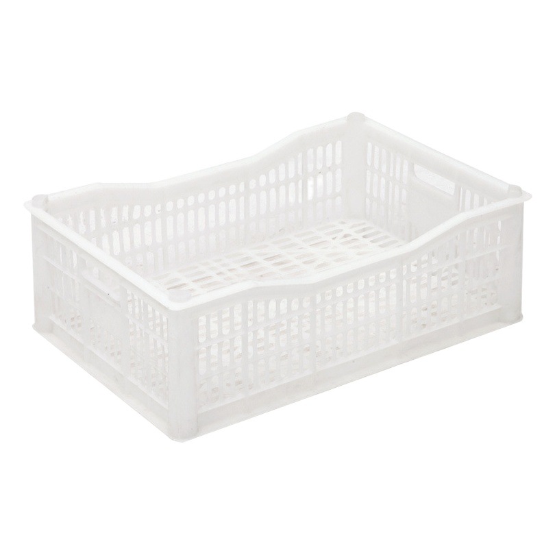 Wholesale disposable grape basket fruit logistics transfer basket stackable notched peach litchi plastic transport frame