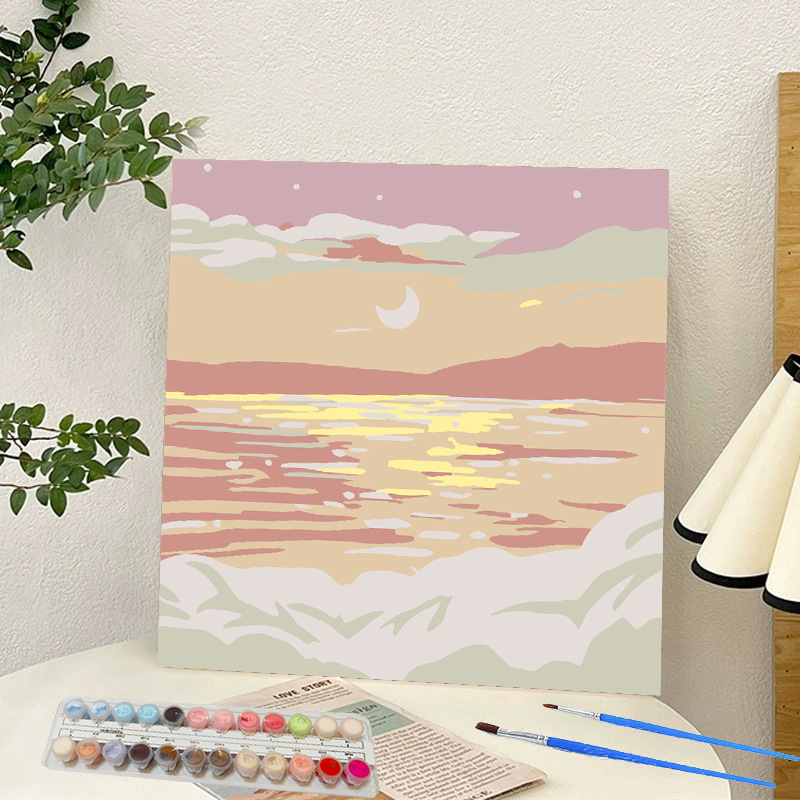 Picture of Digital oil painting landscape Dafen village hand-painted mathematical oil painting coloring painting oil painting flowers flower oil painting wholesale