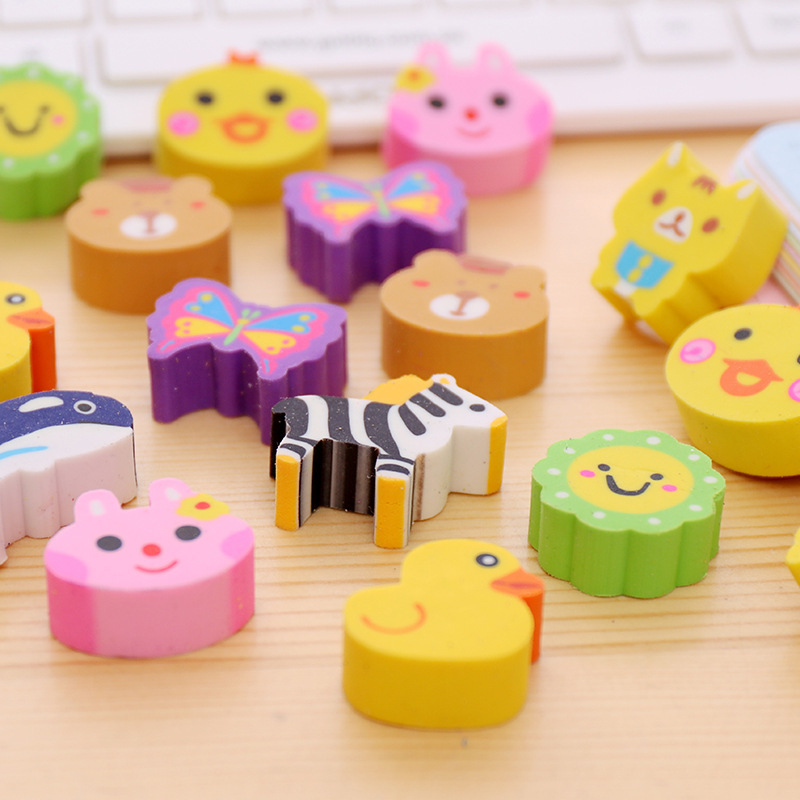 Picture of Creative Cartoon Eraser Animal Eraser Primary School Students Rubber Head Children Learning Stationery Set Gift Single T