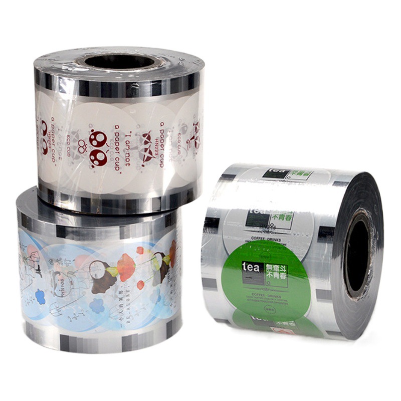 Trumpet flower 90/95 caliber milk tea soybean milk paper cup takeaway plastic cup paper plastic film sealing film can be printed