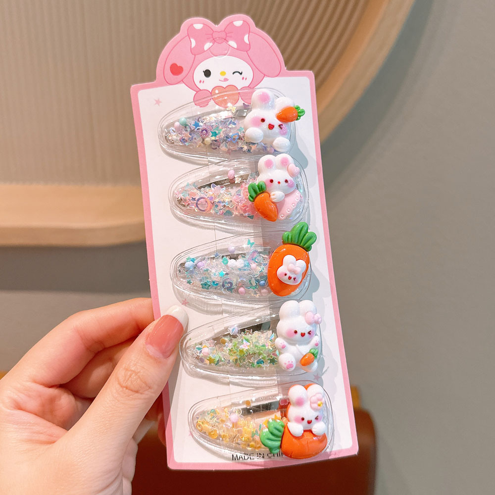 Picture of Children's Hairpin Girls' Headwear Side Side Bangs Clip Kids Baby's quicksand Clip Princess Cute Broken Hairpin bb Clip