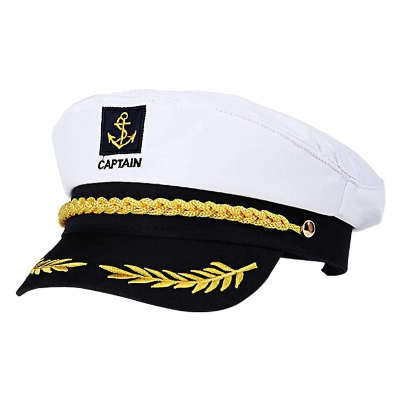 European and American Navy Hats, White Export Sun Hats, Summer Retro Flat-Top Military Hats, Captain's Navy Sailor Hats Wholesale