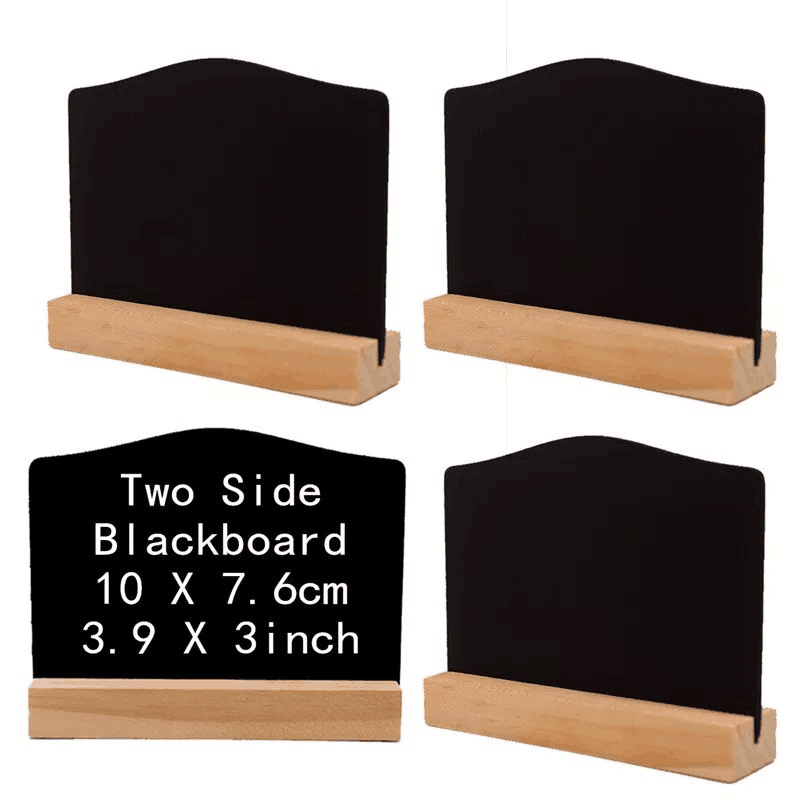 Hotel bar writing board creative wooden base double-sided erasable small blackboard display cabinet desktop decoration