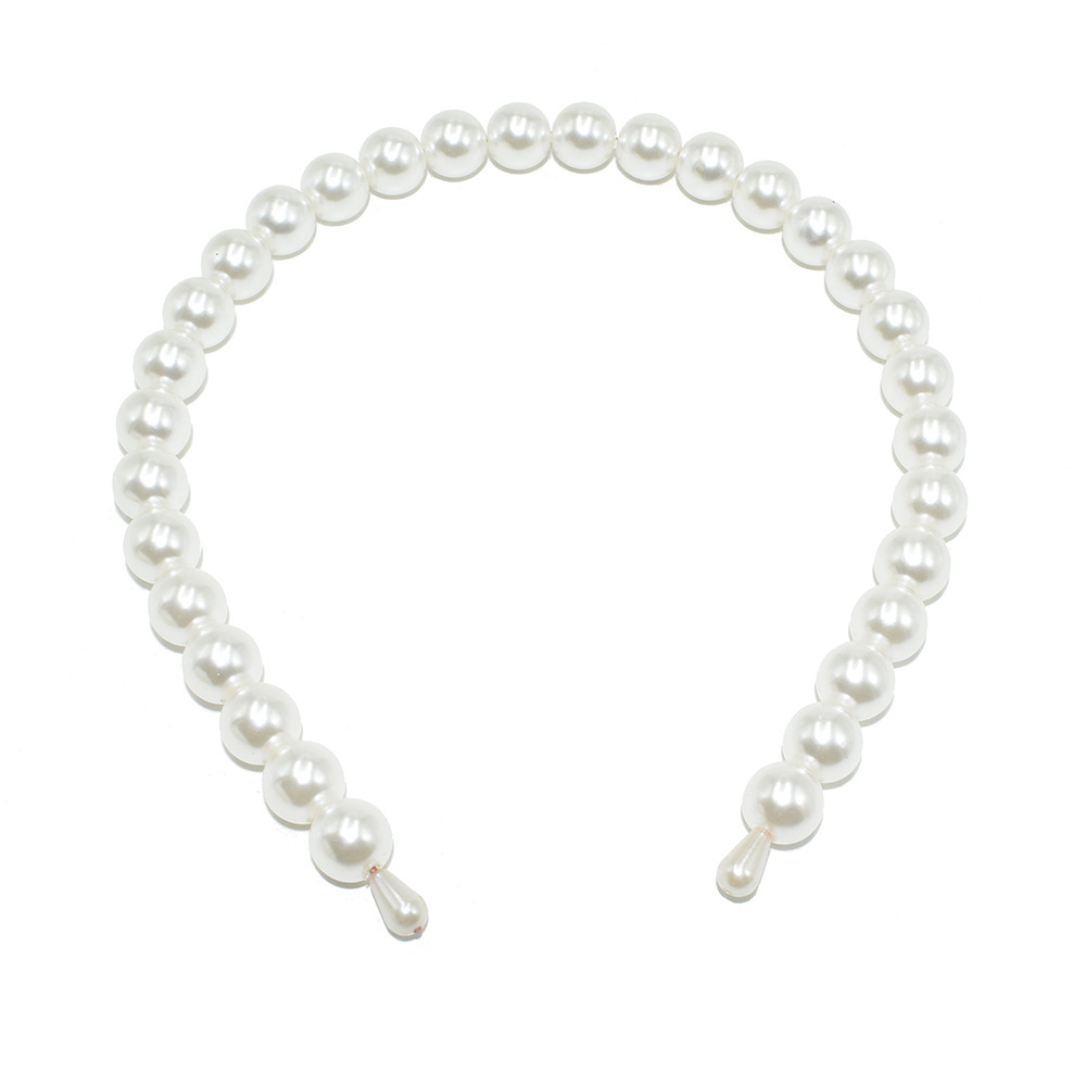 Picture of European and American Hot Selling Ladutong Large Pearl Headband Wedding Headwear Photo Studio Jewelry Handmade Beaded Pearl Headband