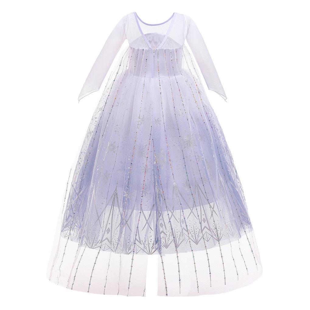 Kids dress New Frozen Princess Aisha dress Sequins Snowflake Long Cape Girls Christmas dress