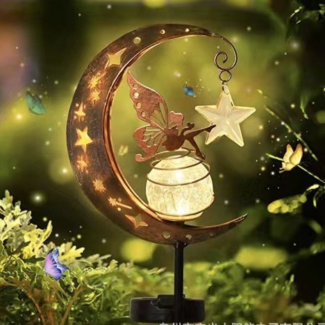 Picture of Cross-Border Popular Solar Outdoor Fairy Lantern Courtyard Garden Lawn Lamp Decorative Atmosphere Lamp Iron Landscape Lamp