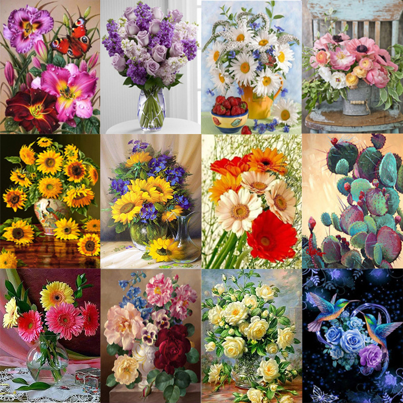 5d Diamond painting landscape Flower Diamond painting handmade diy Diamond stickers living room bedroom decorative painting hanging painting